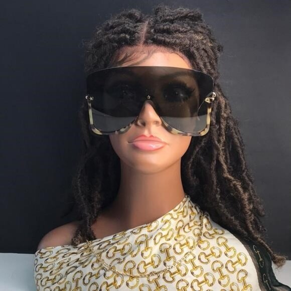 Authentic Gucci GG0540S 002 Havana Grey Shield Sunglasses – New 🔥 - Picture 5 of 11